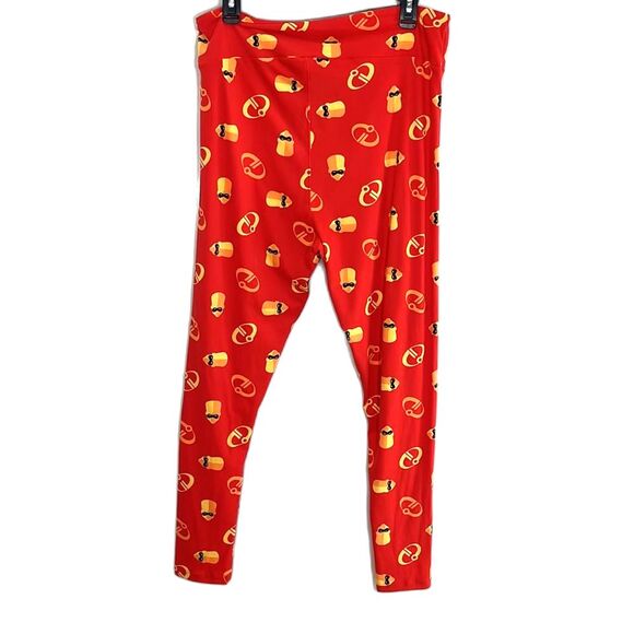 LuLaRoe Disney Incredibles Leggings Orange Size TC2 Fits 20-26 - Picture 3 of 8